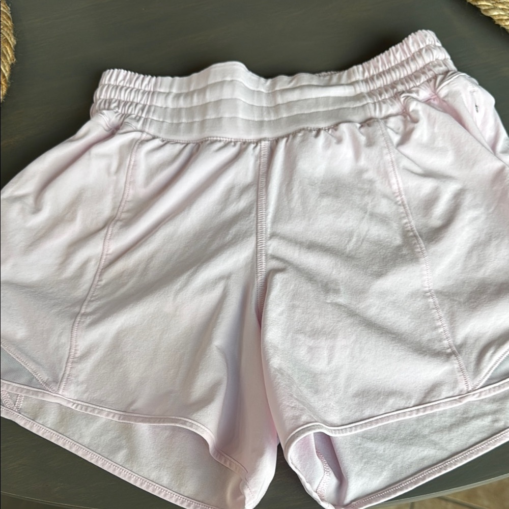 Women's Elastic-Waist Light Pink Athletic Shorts